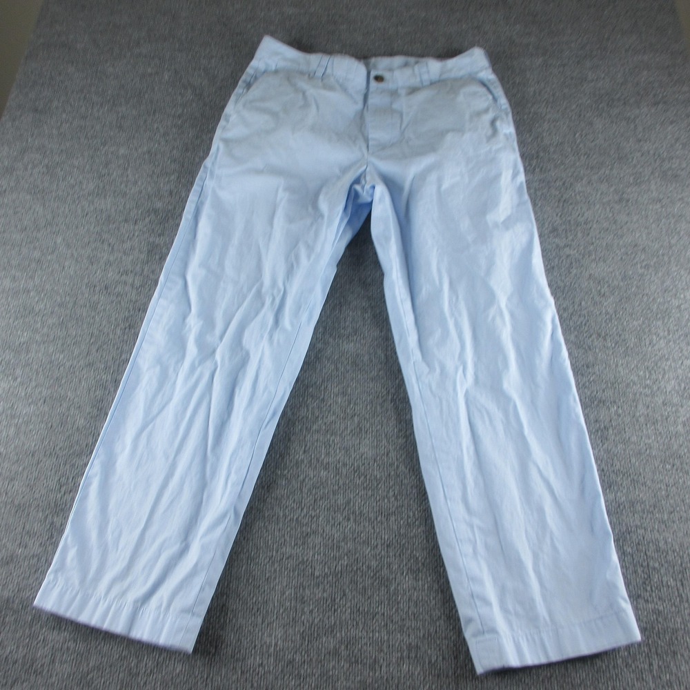 Brooks Brothers 346 Pants Mens 35x29 Light Blue Cotton Chino Straight Casual
